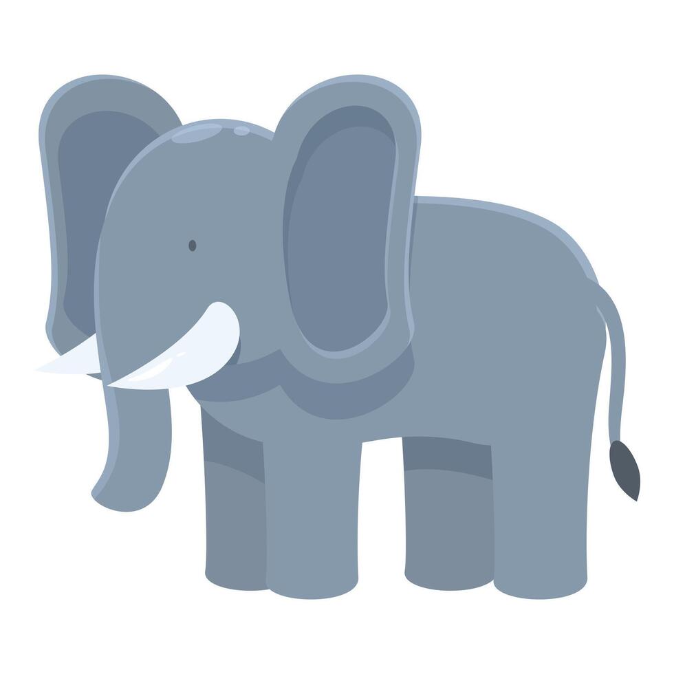 Cute grey elephant standing still looking forward vector