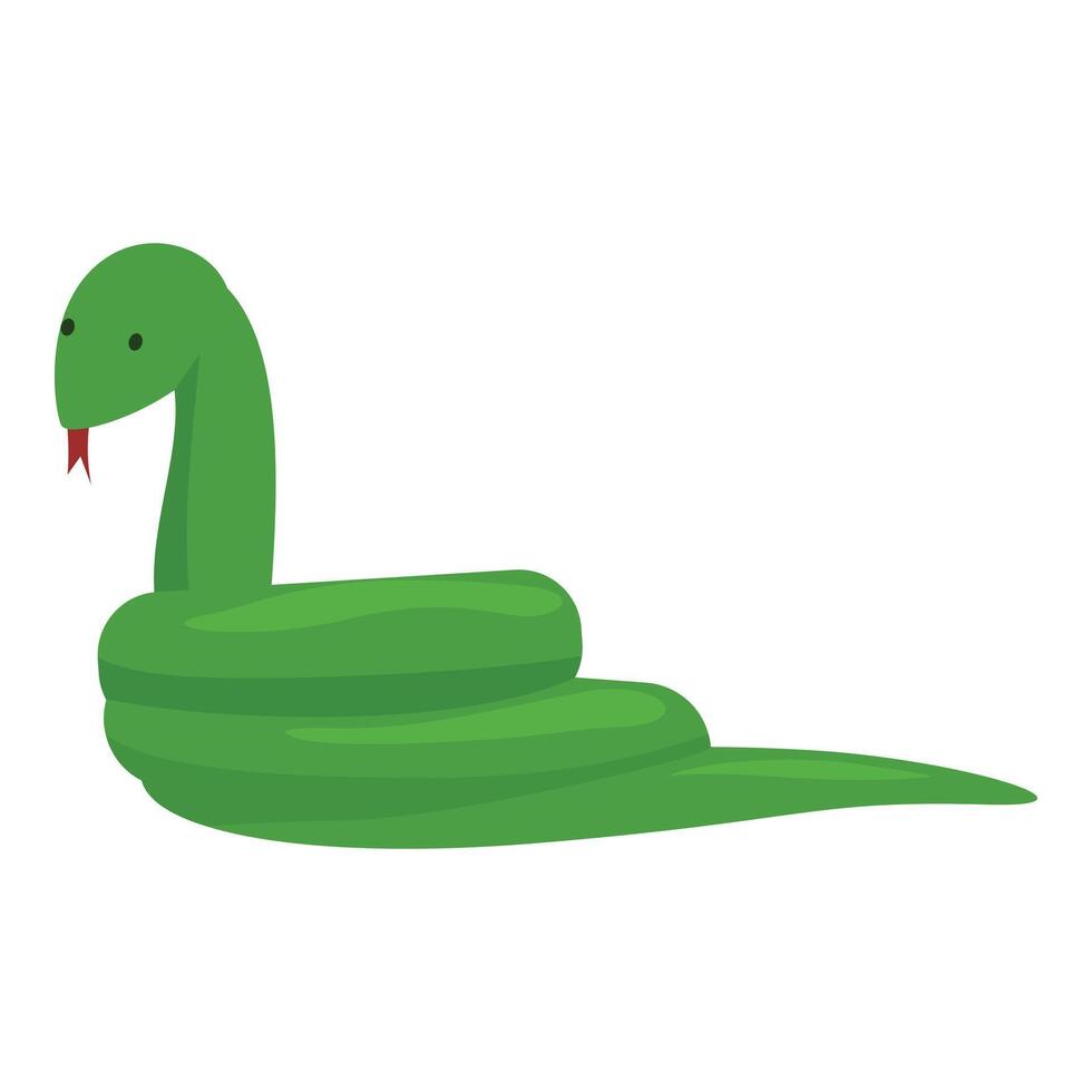 Green snake curled up sticking out tongue vector