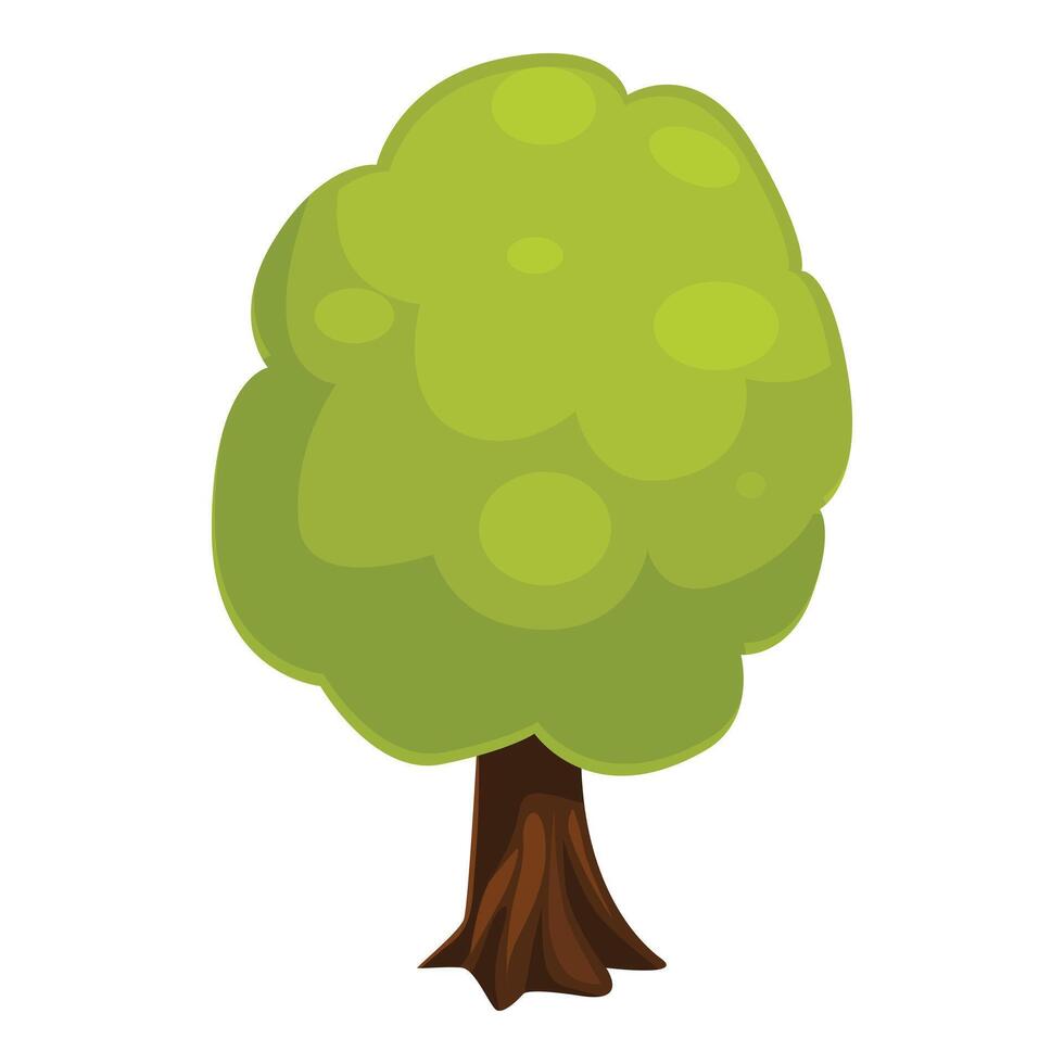 Big green cartoon tree standing alone vector