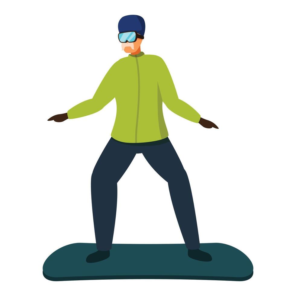 Senior man snowboarding wearing winter clothes vector