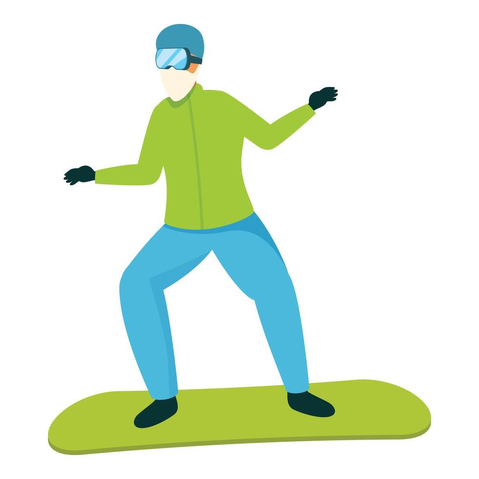 Snowboarder wearing protective mask enjoying winter sports during pandemic vector