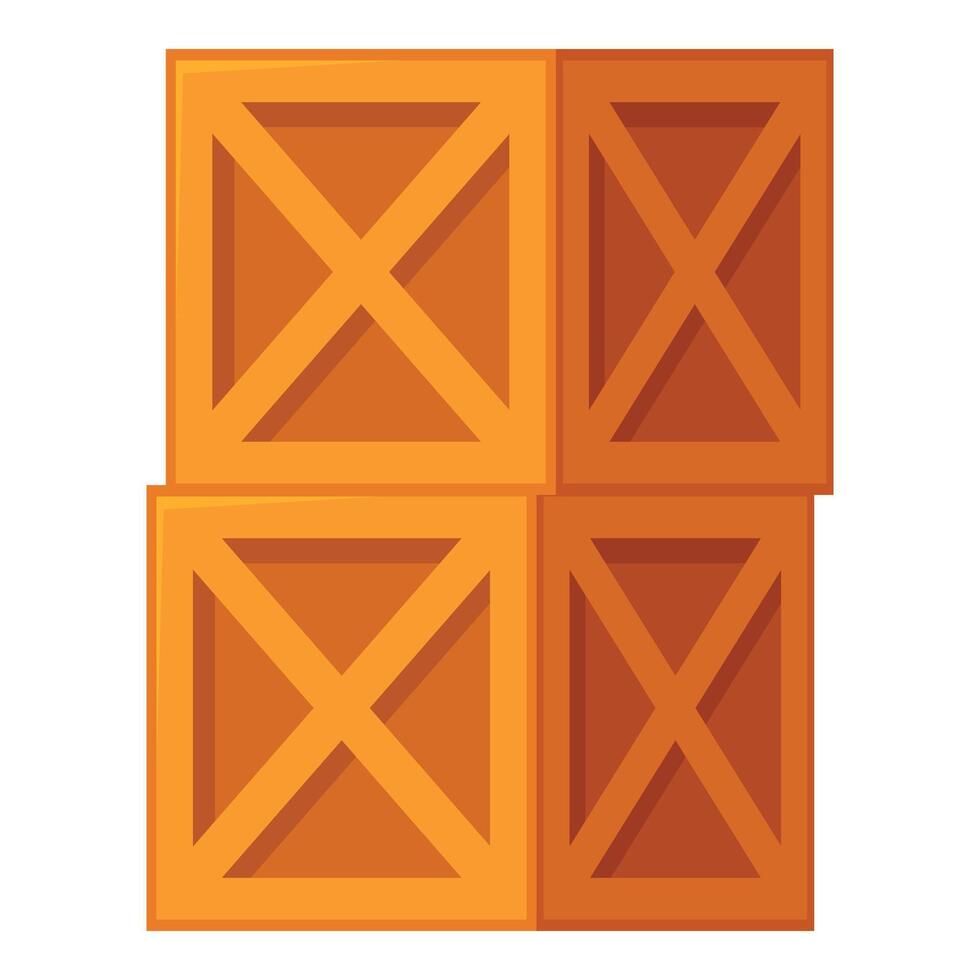 Stack of four wooden crates for logistics and delivery vector
