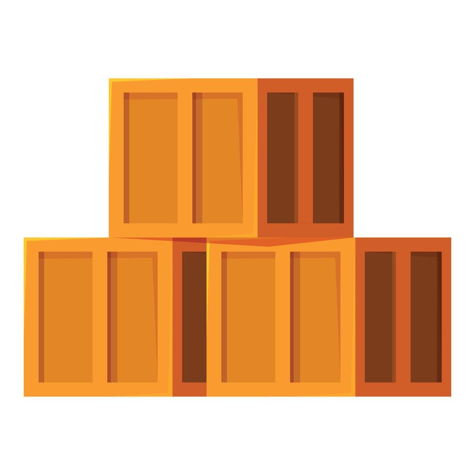 Stack of wooden crates forming a big pile vector