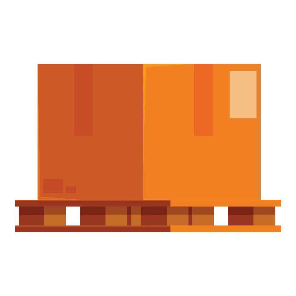 Two cardboard boxes sitting on top of wooden pallet vector