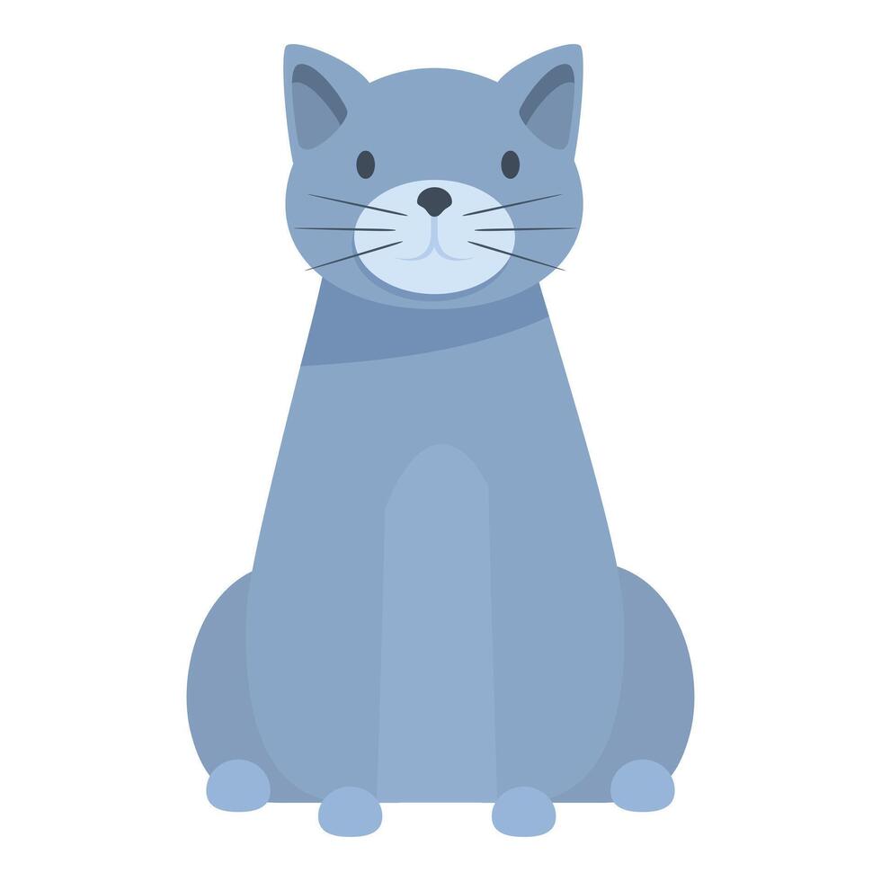Cute grey cat sitting calmly looking forward vector