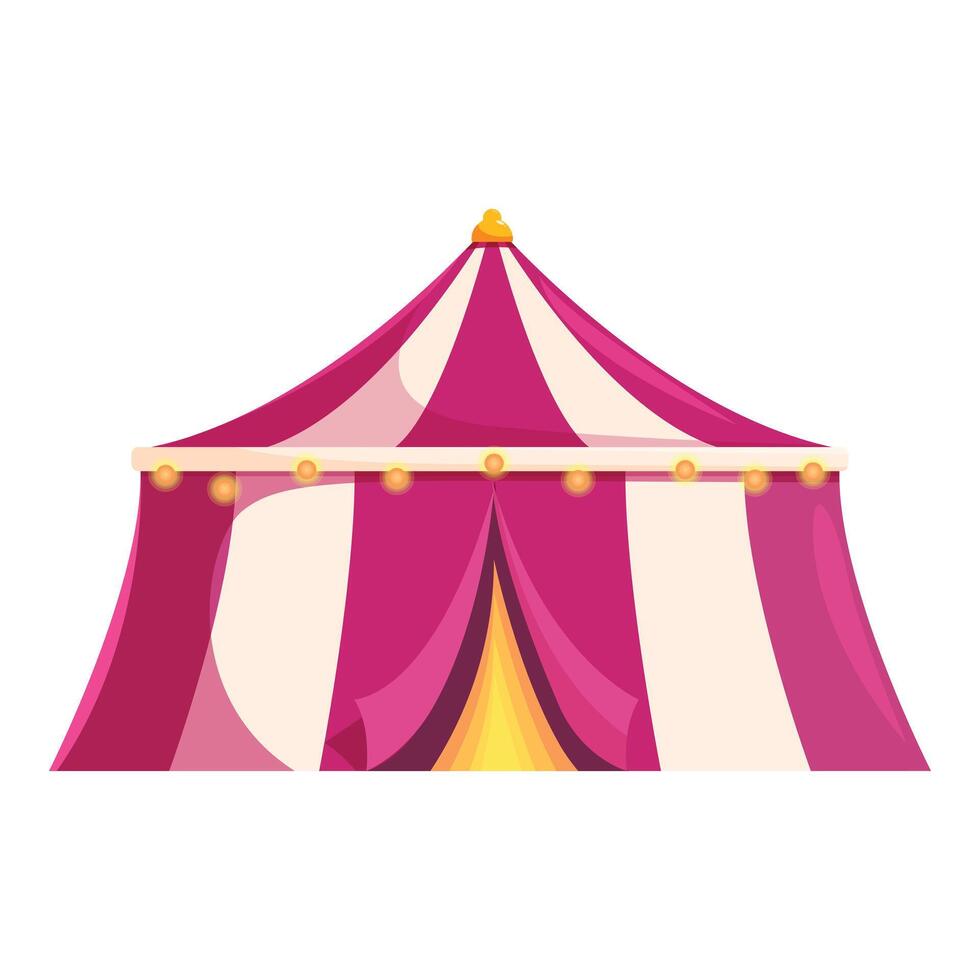 Big top circus tent standing at entrance with open curtain vector