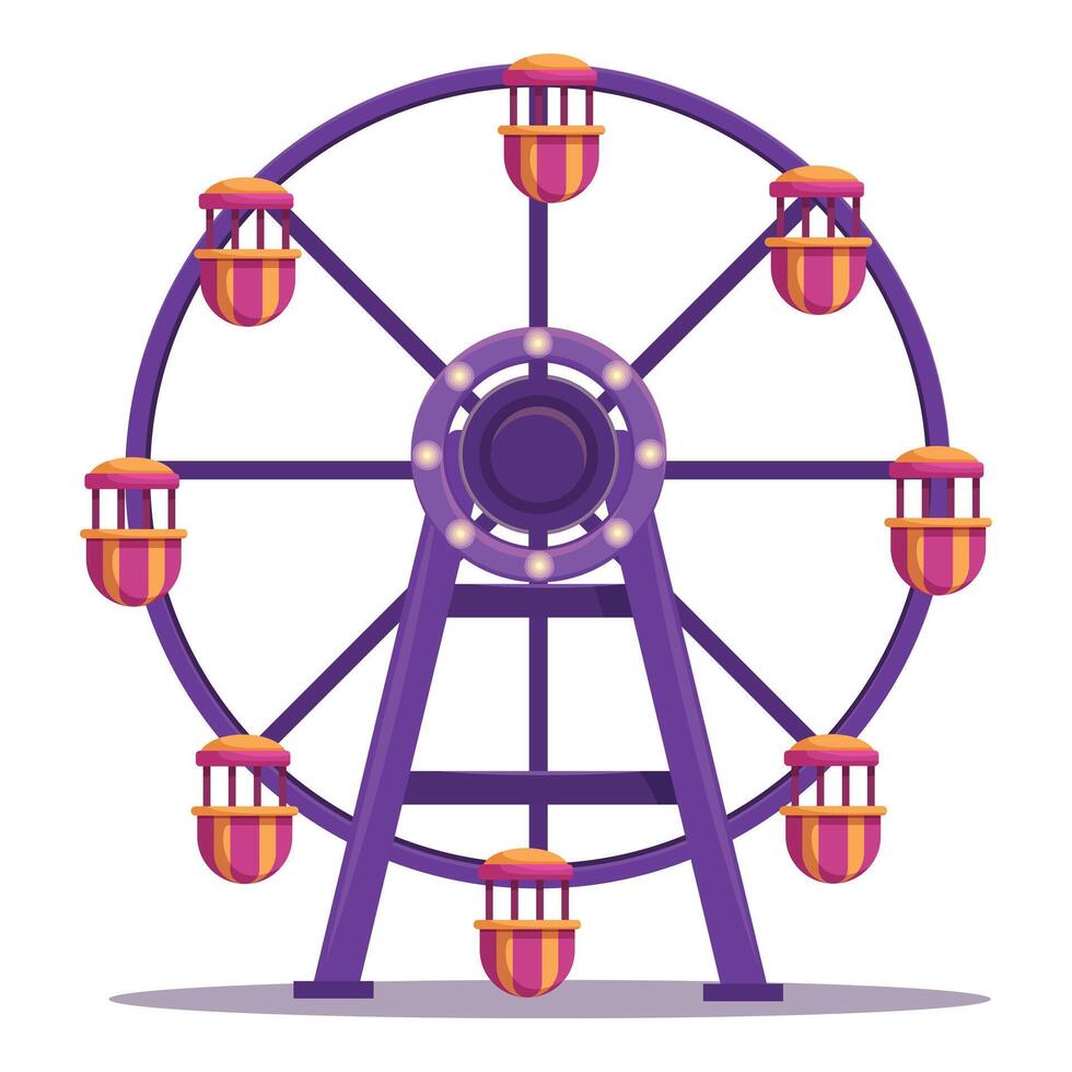 Ferris wheel standing still in amusement park on white background vector