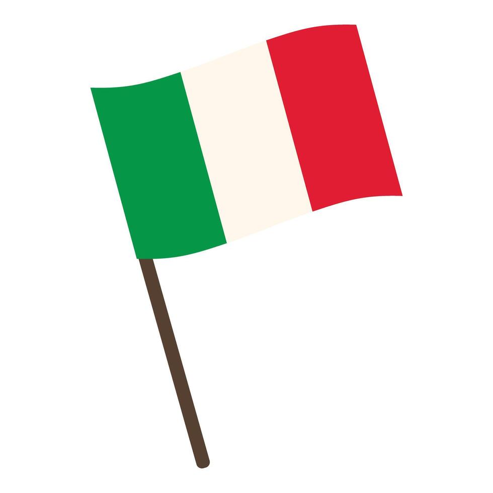 Italian flag waving on white background vector