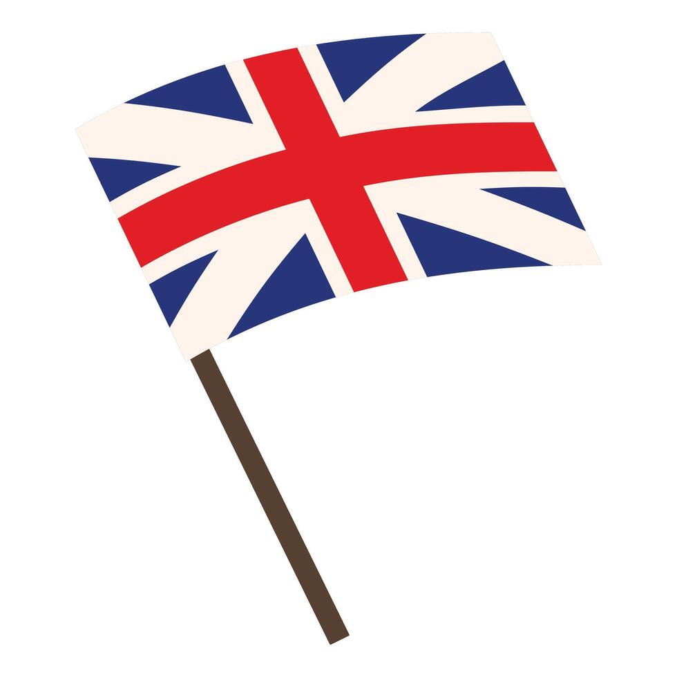 Union jack flag of the united kingdom waving on flagpole vector