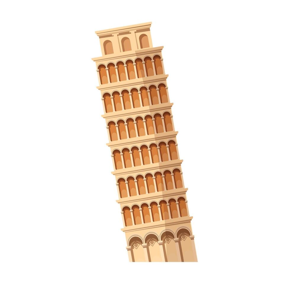 The leaning tower of pisa is a famous italian landmark vector