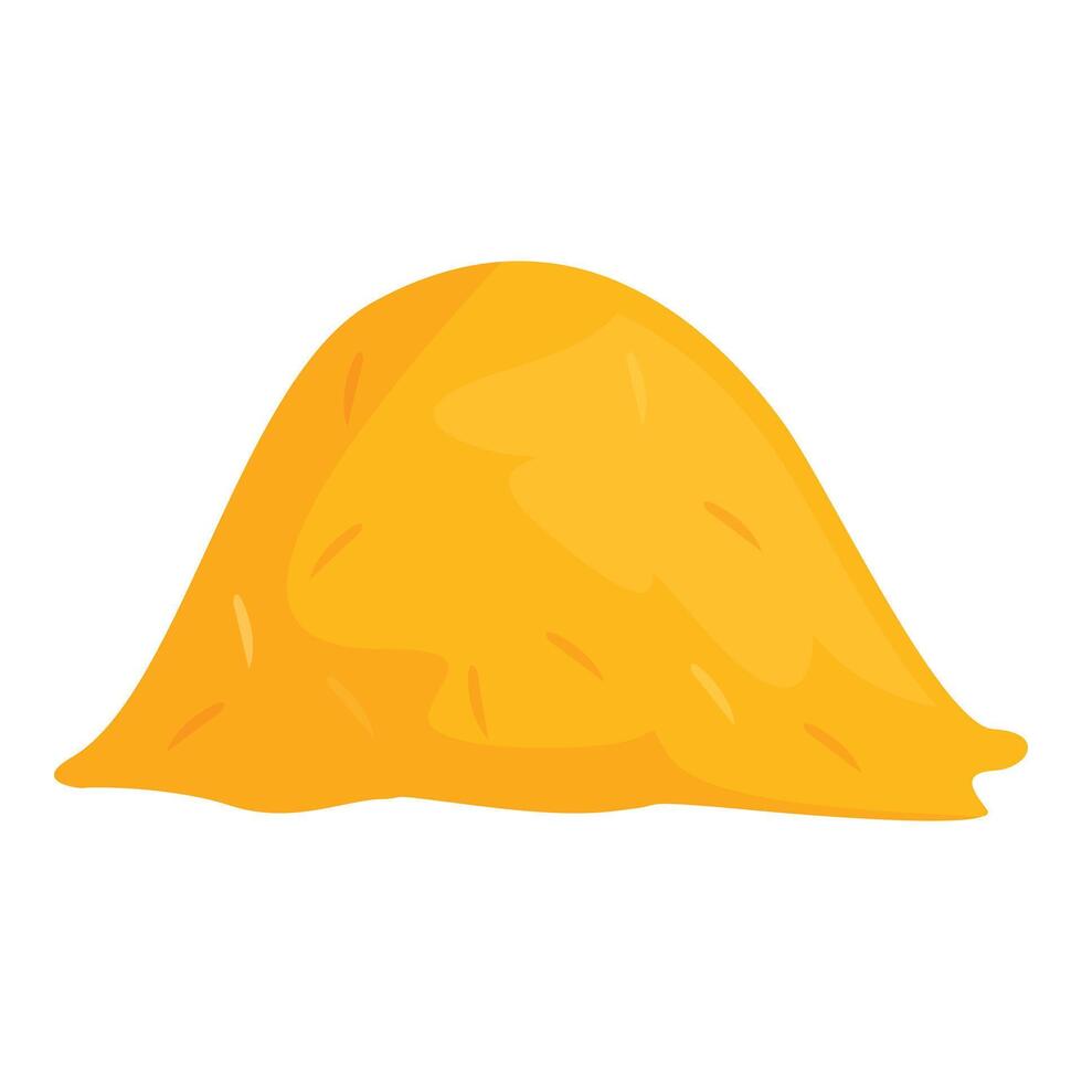 Pile of dry hay forming small mountain for farm animals feeding vector
