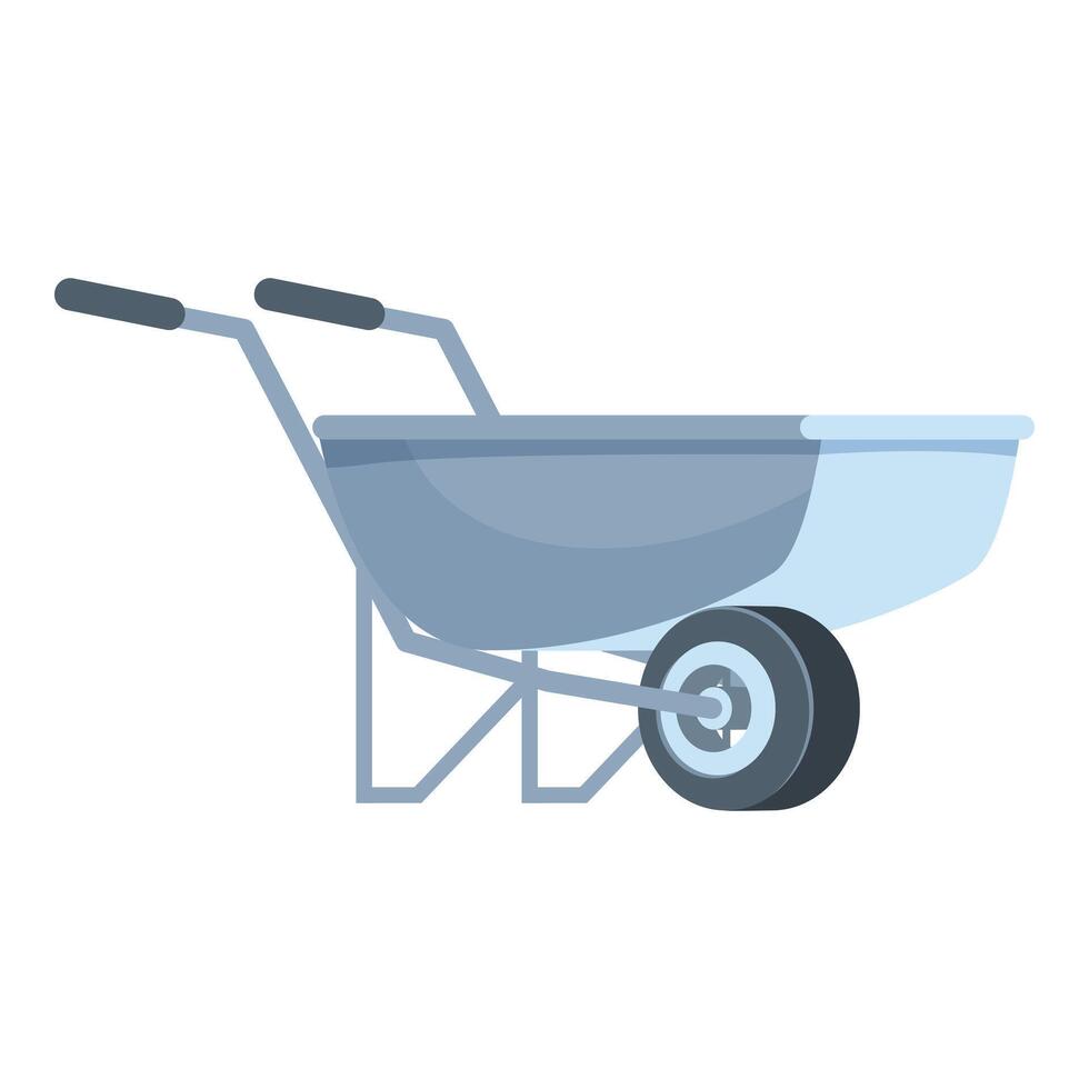 Empty metal wheelbarrow standing for construction works vector
