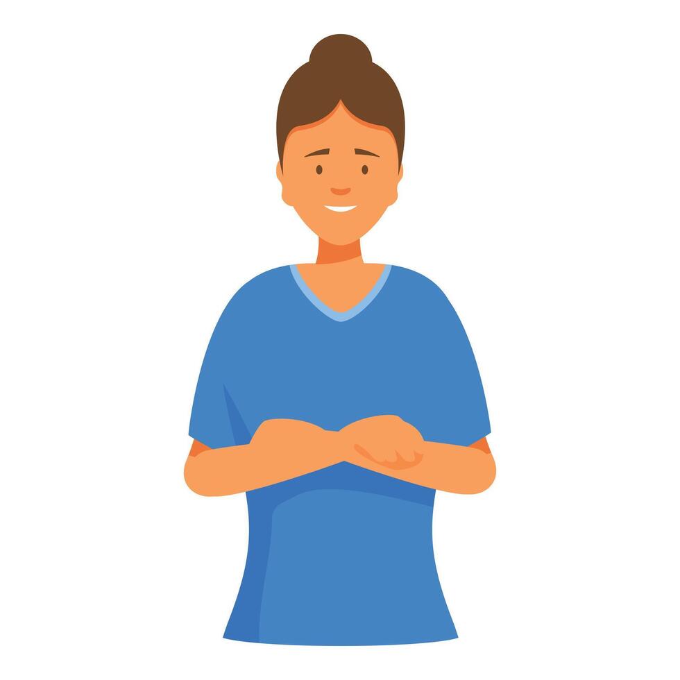 Friendly female doctor smiling with folded arms vector