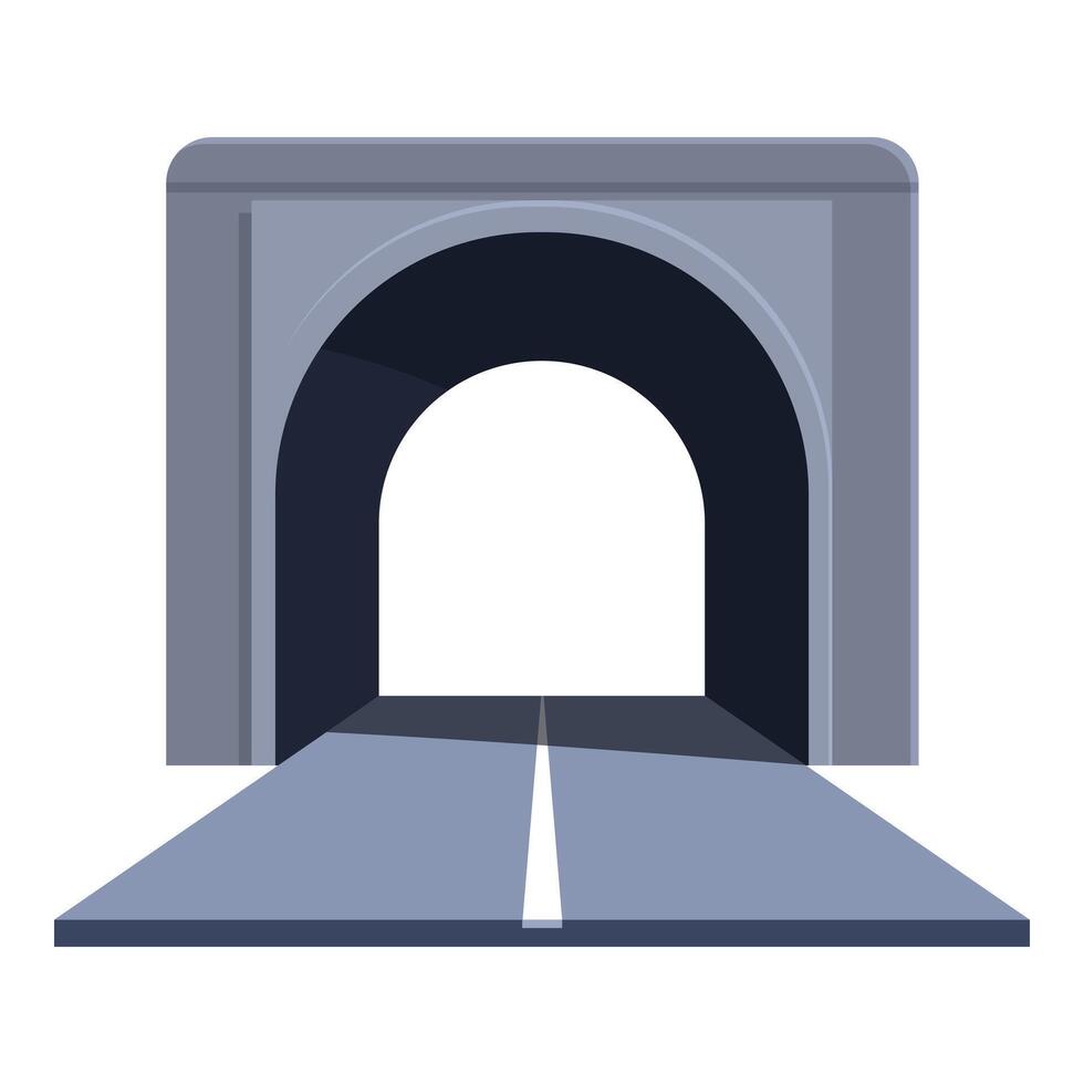 Empty asphalt road going through tunnel in mountain vector