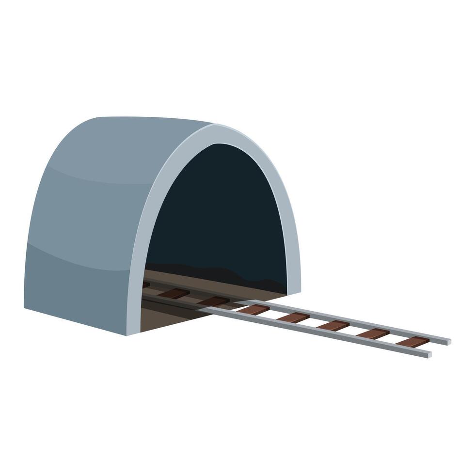 Train tunnel entrance leading to the darkness with railroad tracks vector