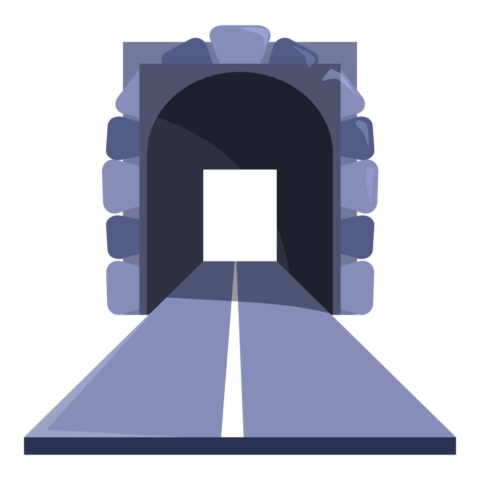 Straight road leading into a dark tunnel vector