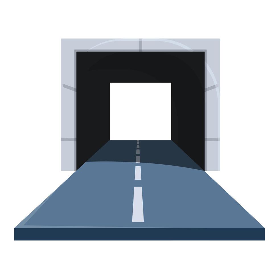 Empty road leading to tunnel entrance vector