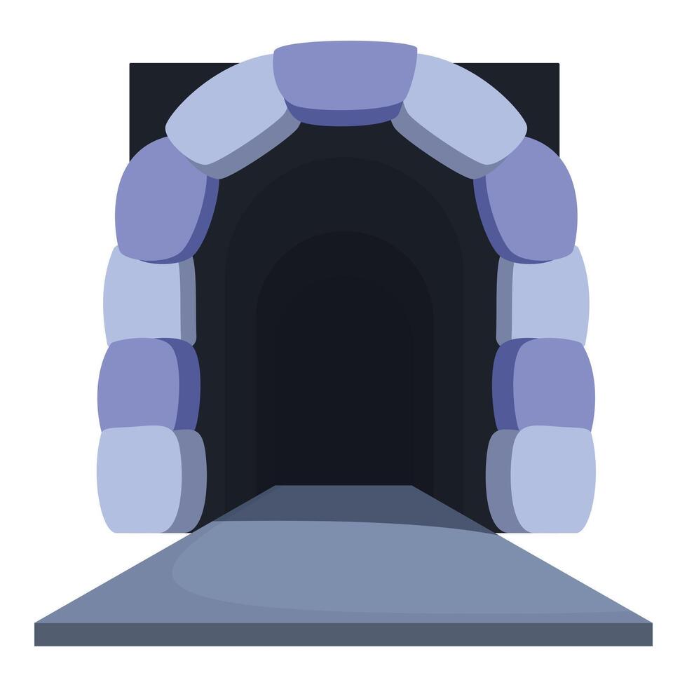 Stone tunnel entrance leading to a dark unknown path vector