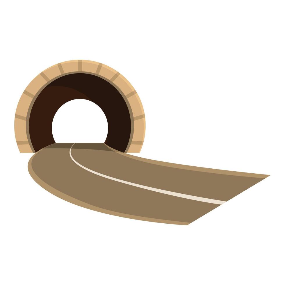 Winding road leading to tunnel entrance vector