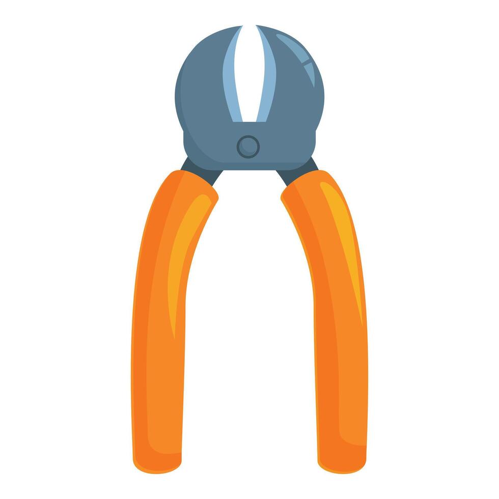 Orange pliers holding sharp metal jaws open wide vector