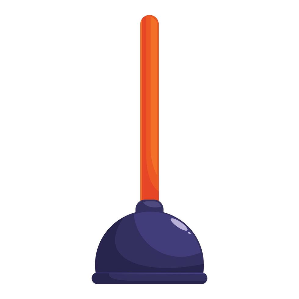 Cartoon plunger standing with orange handle for clogged toilet vector