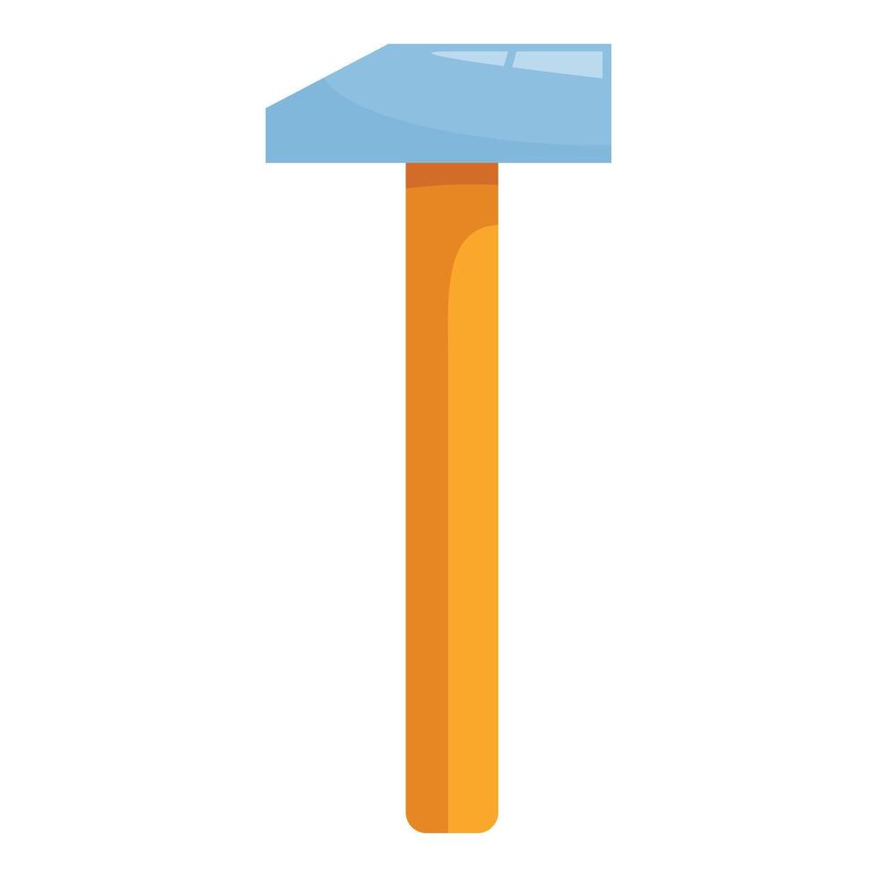 Cartoon hammer standing with wooden handle for construction vector