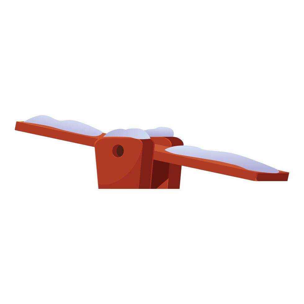 Empty seesaw covered with snow in winter landscape vector