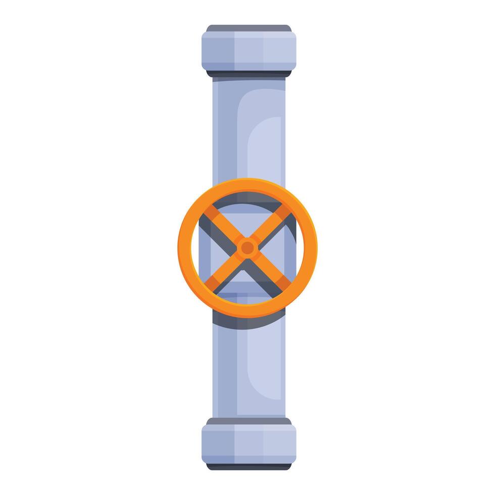 Pipeline valve controlling gas flow through industrial pipe vector