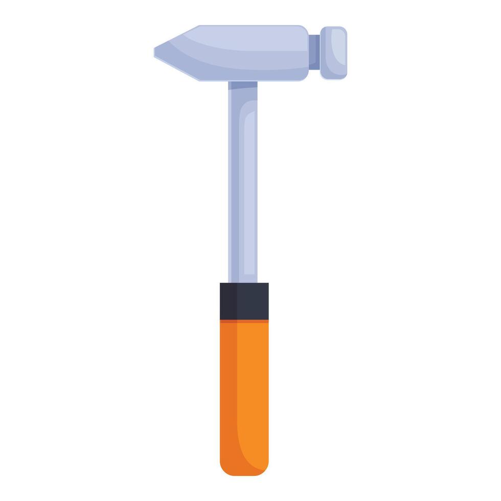 Metalwork hammer striking with wooden handle for construction vector