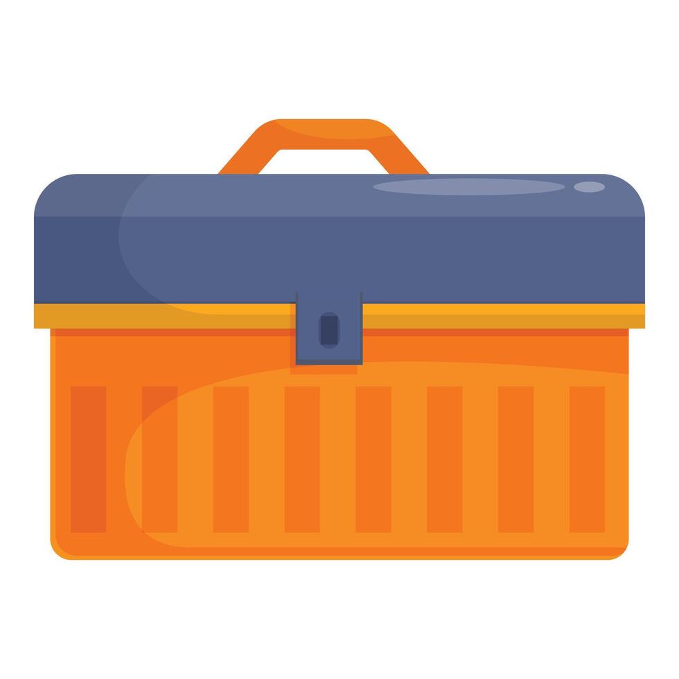 Closed orange plastic toolbox for repairing holding instruments vector