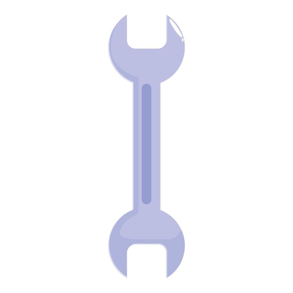 Single wrench standing upright on white background vector