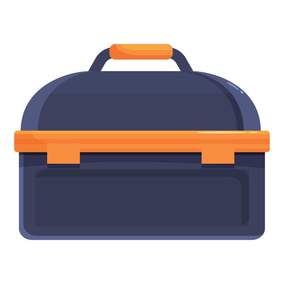 Closed empty professional toolbox holding tools for repairing vector