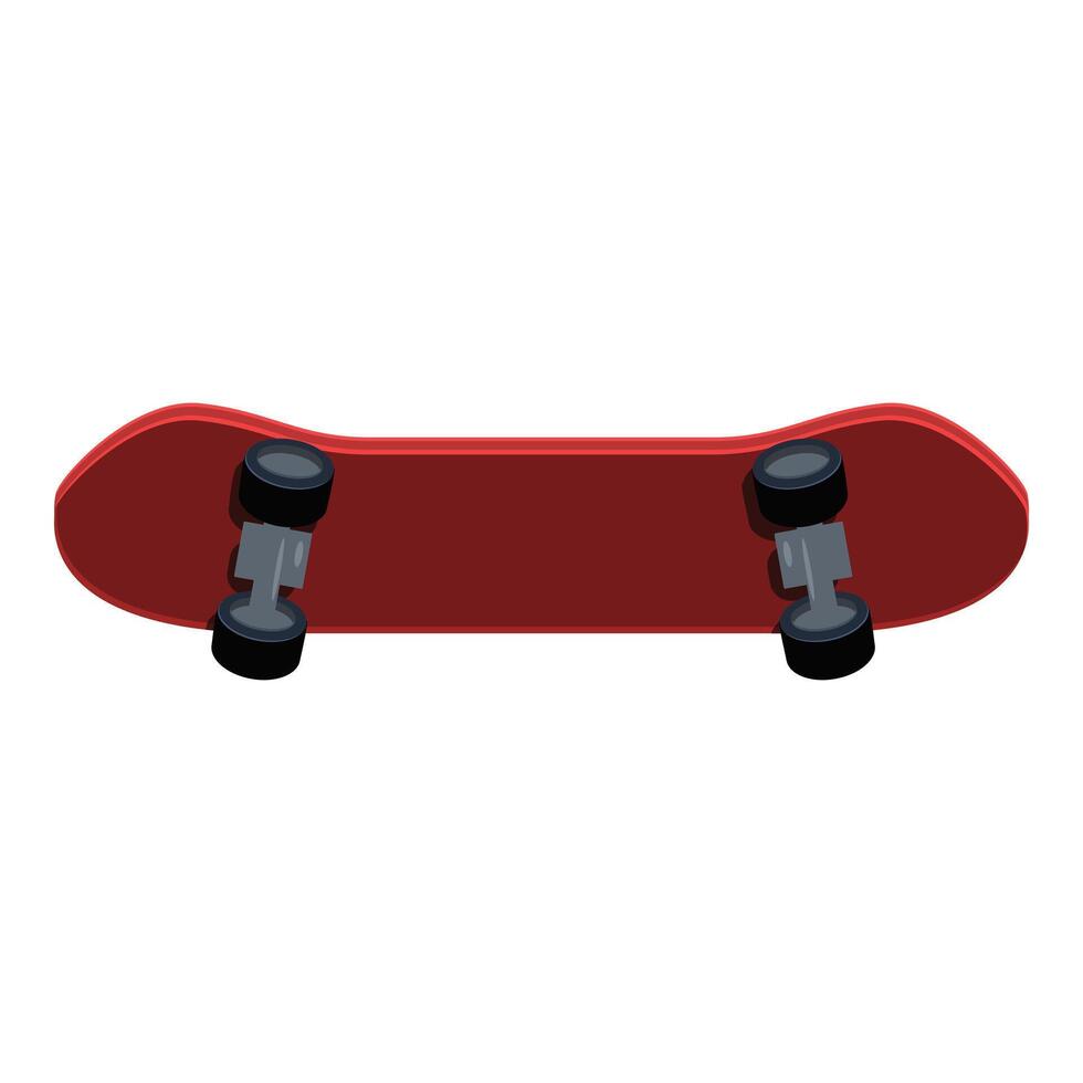 Red skateboard lying upside down on white background vector