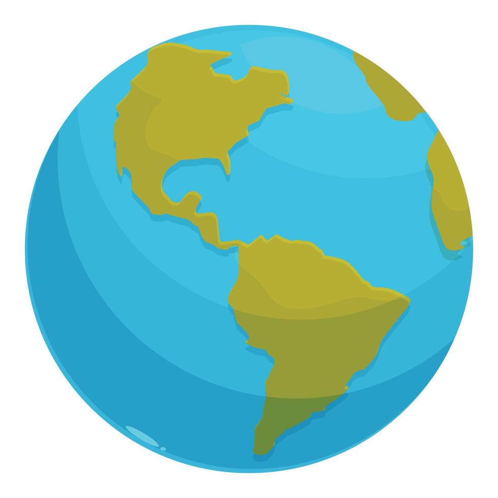 Planet earth rotating showing north and south america cartoon style vector