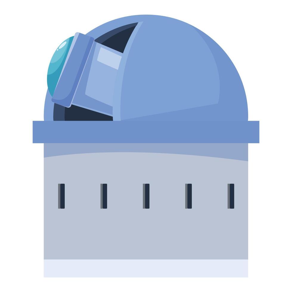 Astronomical observatory building discovering galaxy with telescope vector