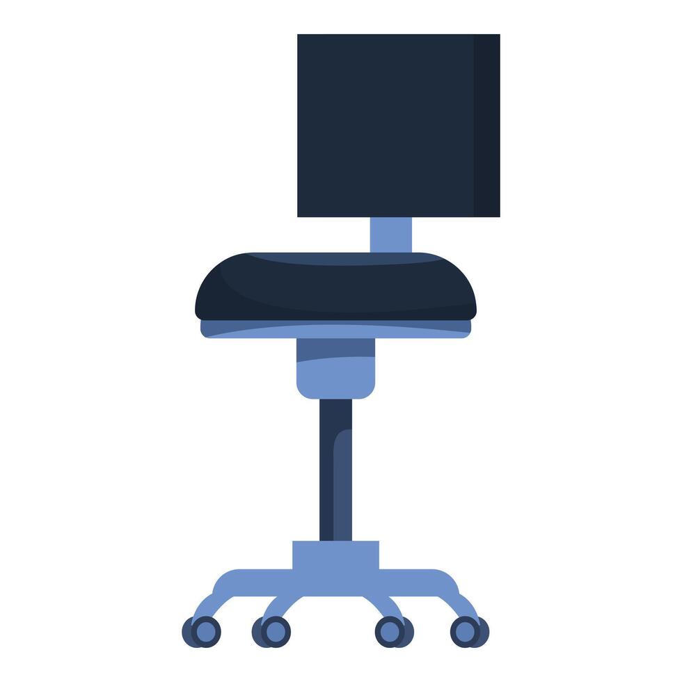 Modern office chair with wheels standing out on white background vector