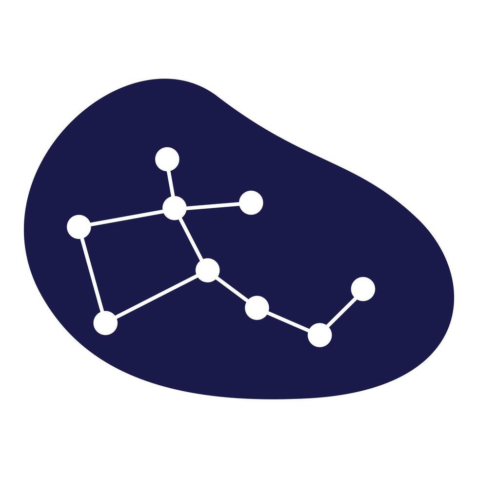 Virgo constellation forming white lines on dark blue background vector