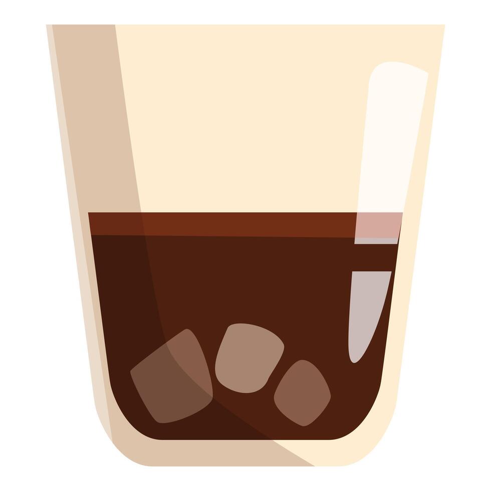 Iced coffee served in tall glass refreshing beverage vector