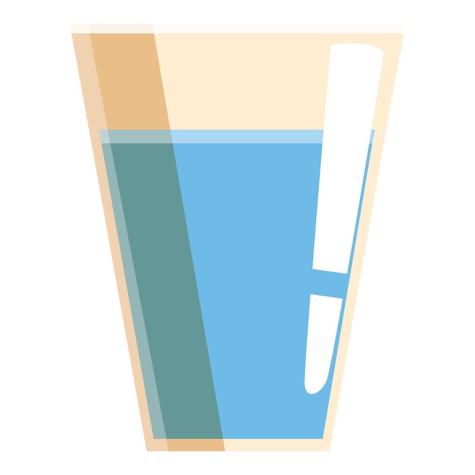 Glass of water dissolving effervescent tablet medicine for treatment vector