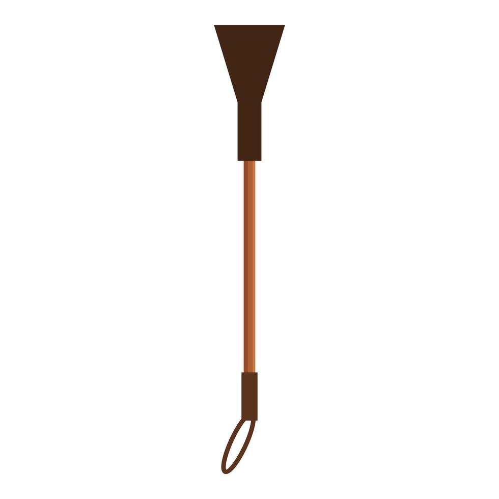 Brown wooden handle broom standing up cleaning tool vector