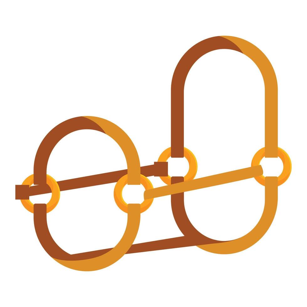 Golden rings interlocking creating abstract shape vector