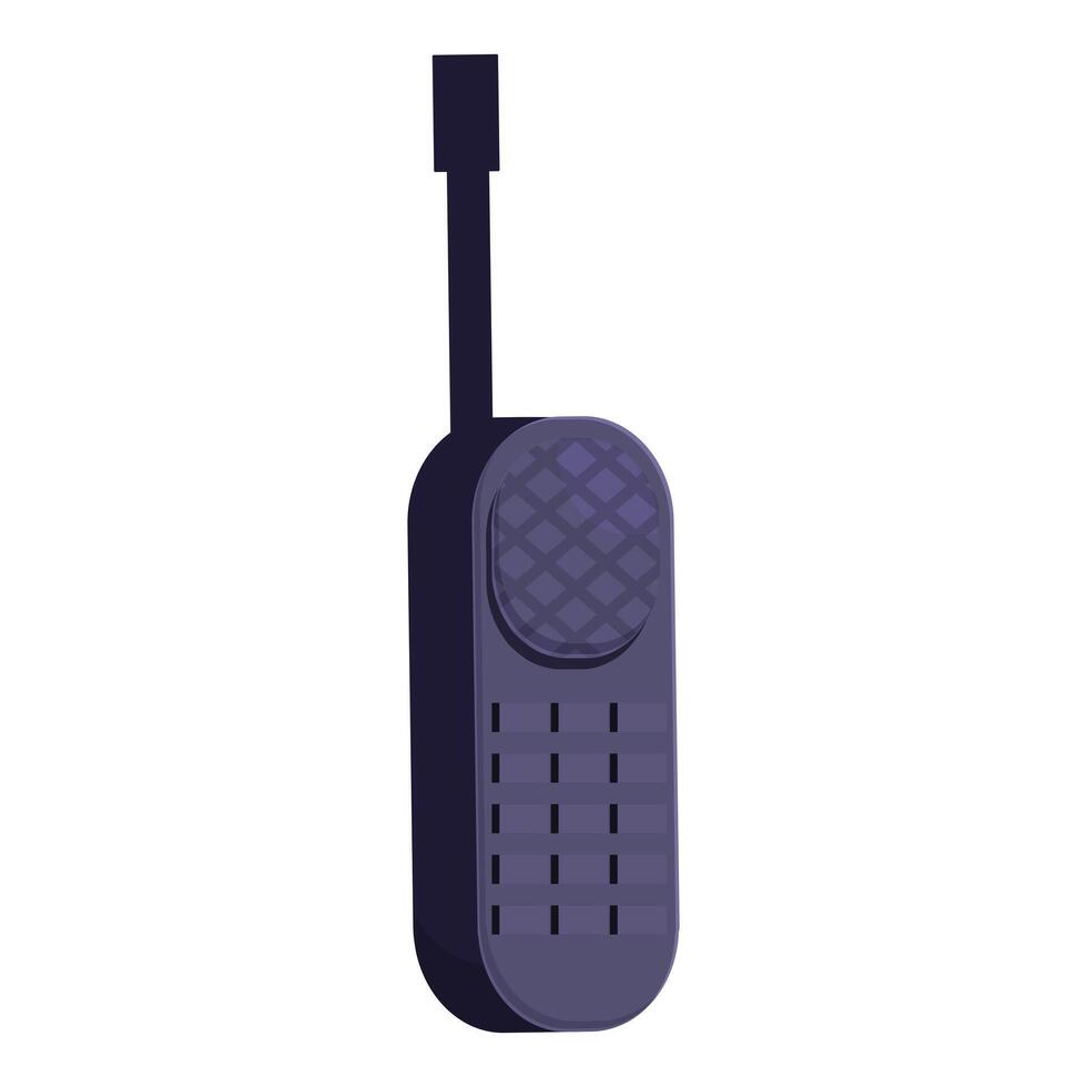 Portable radio transmitter with antenna standing upright vector
