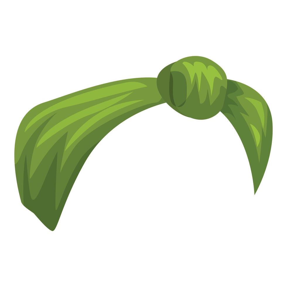Green headband forming a perfect knot for a stylish look vector