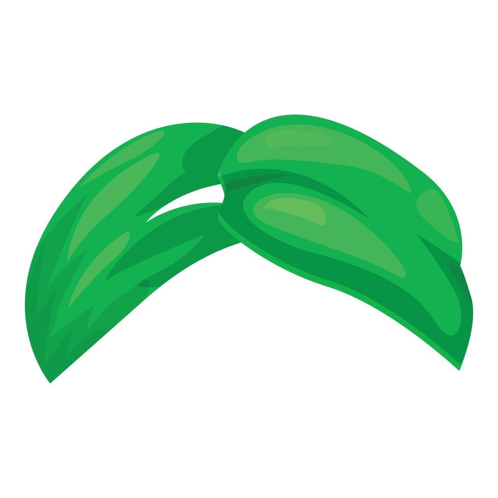 Two big green tropical leaves overlapping creating a negative space vector