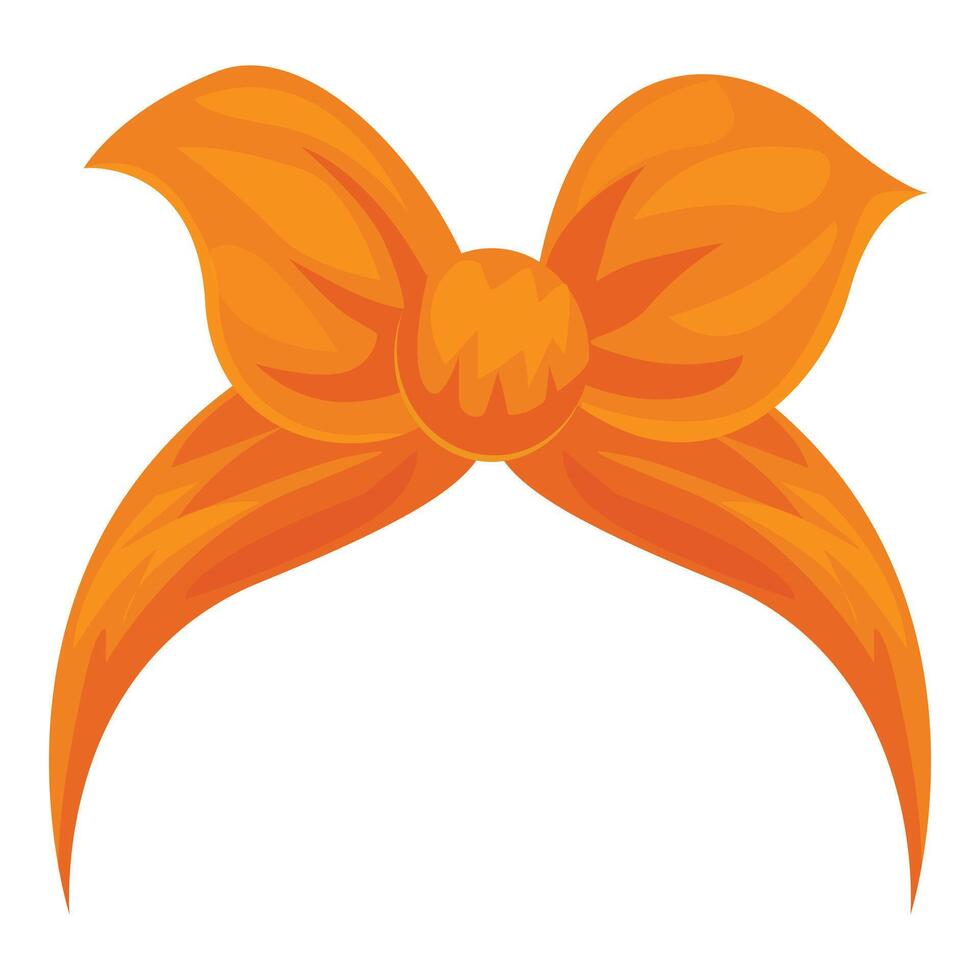 Orange bow tie with big wings and round center vector