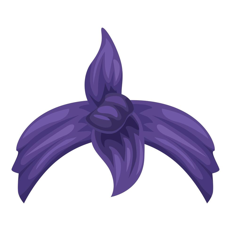 Purple headband forming a knot at the top for wearing on head vector