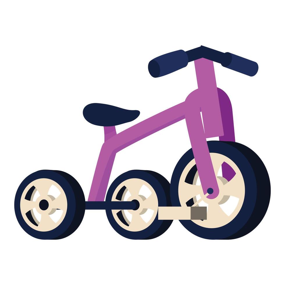 Pink tricycle standing up waiting for child to ride vector