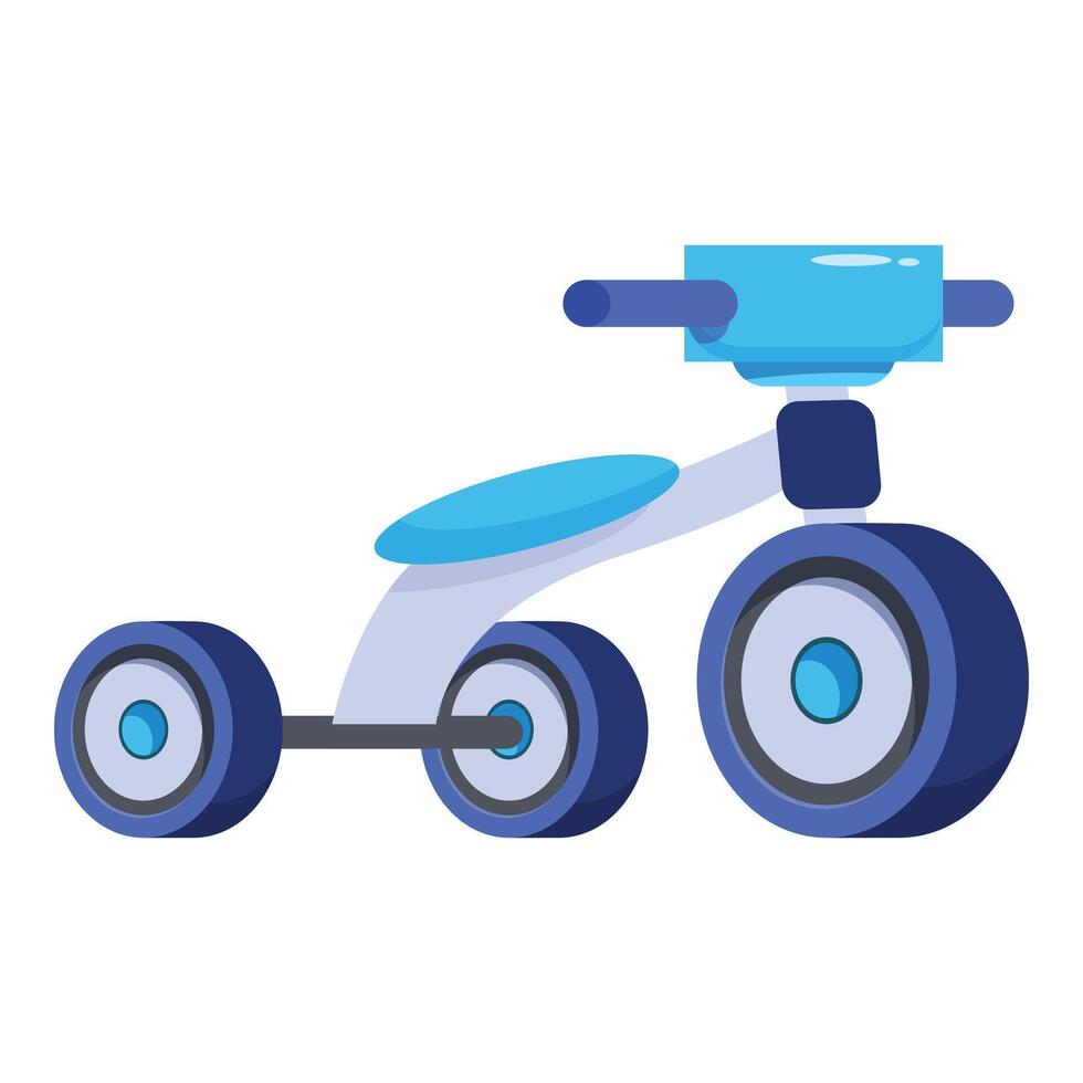 Modern three wheel bike providing fun outdoor activity for children vector