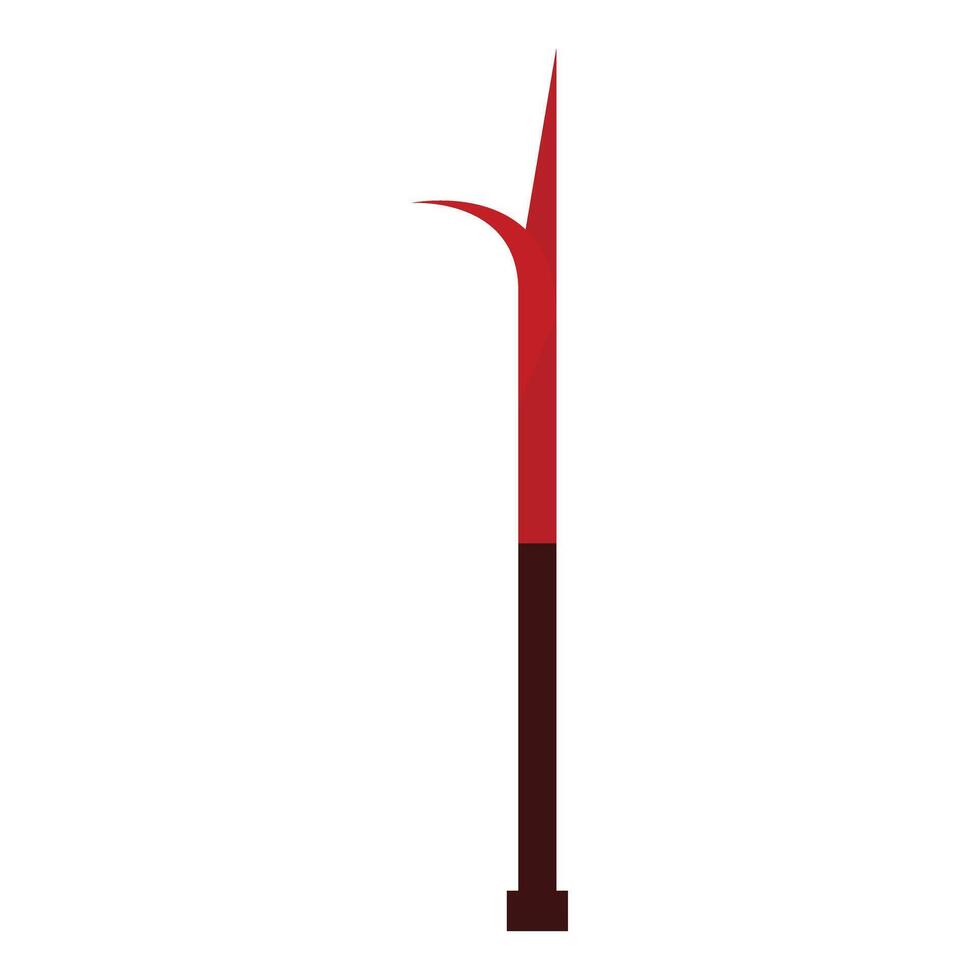 Red hook tool standing with wooden handle vector