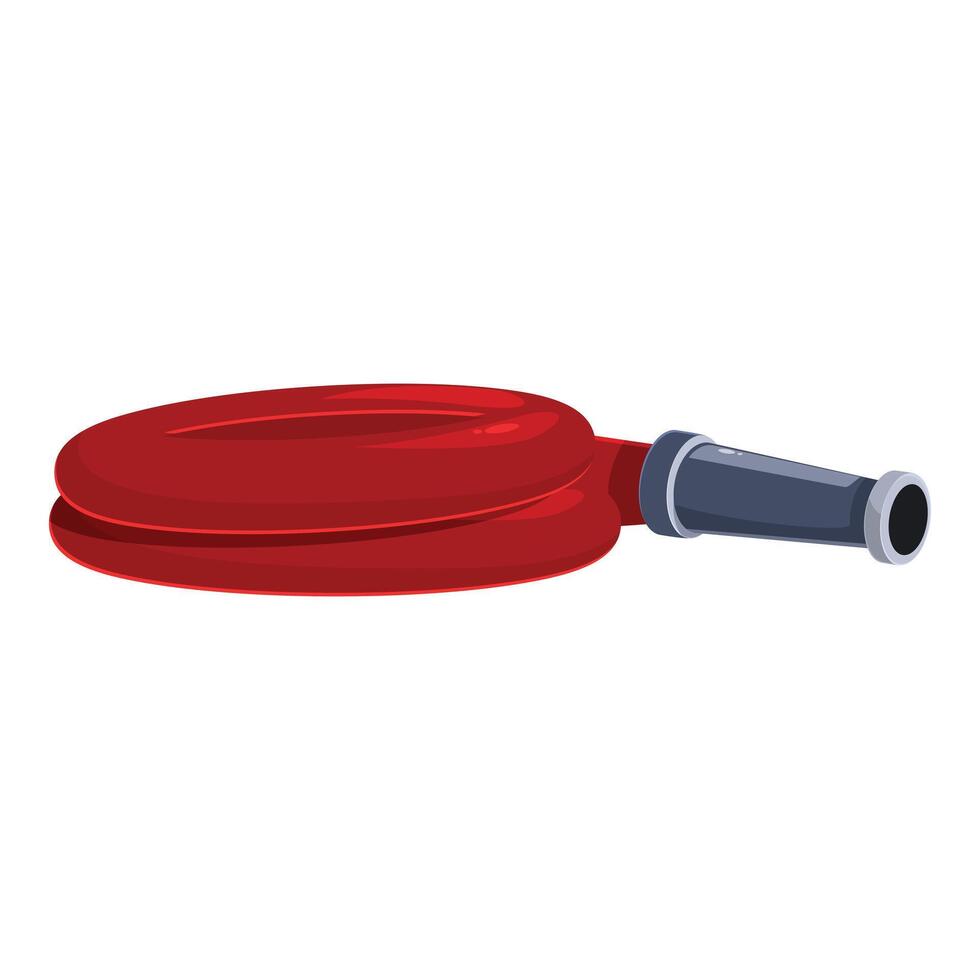 Red fire hose coiled up lying on the ground vector